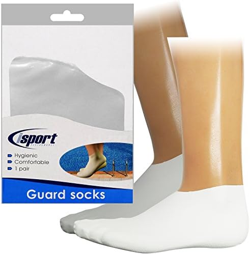 Isport Adults Kids Swimming Pool Feet Foot Verruca Waterproof Guard Aqua Socks, 1 Pair (Medium)