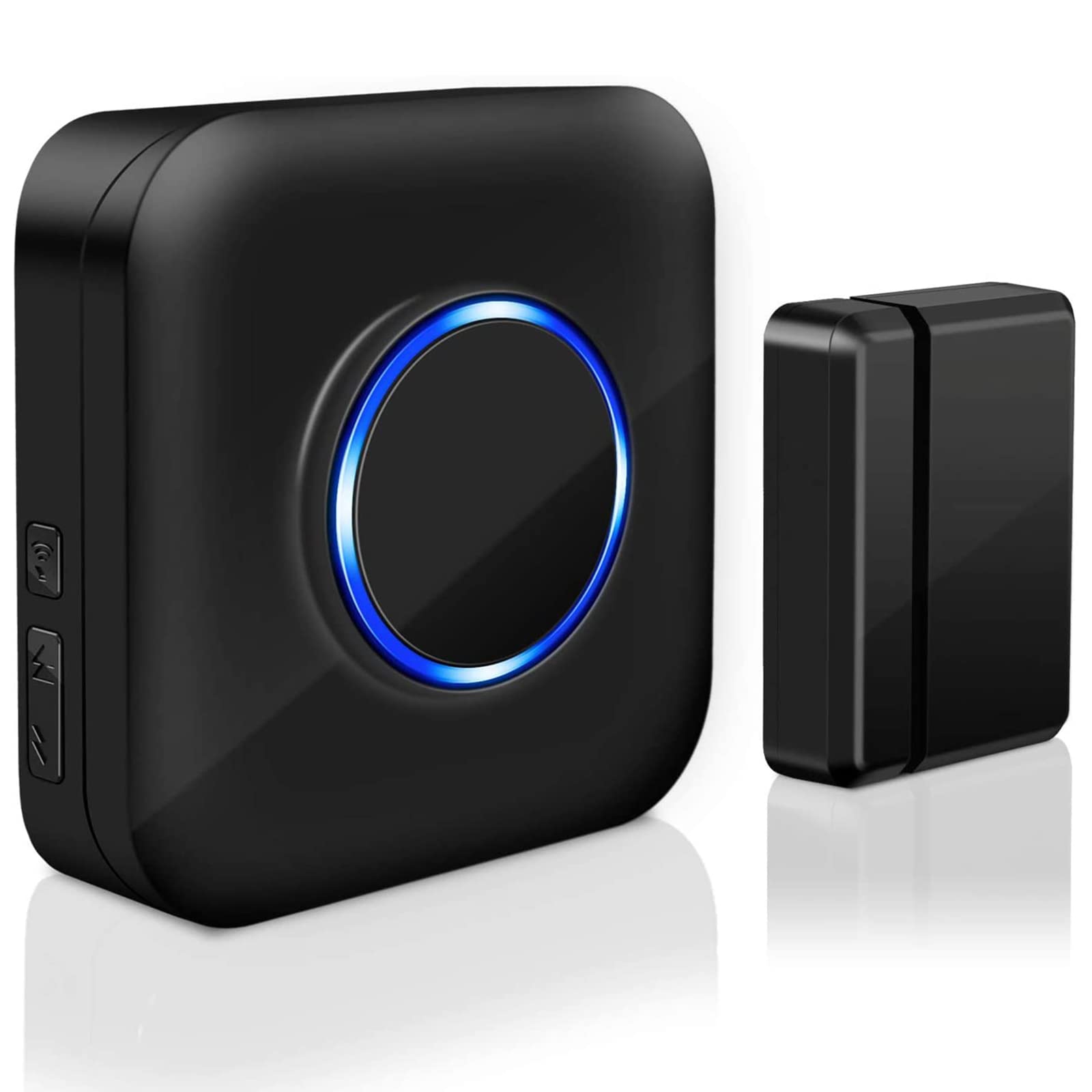 Home Security Door & Window Sensors with 1 Plug in Receiver, 600ft Operating Range 58 Chimes 5 Adjustable Volume with Mute Mode LED Indicators, Magnetic Front Door Open Sensor for Kids Home Store