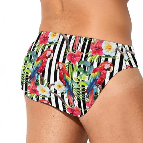 Macaw Parrot Flowers Novelty Men's Brief Swimwear Pants Swimming Trunks Beach Shorts Underwear3