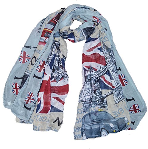 Londres RU Bandera del Reino Unido Grande Maxi Bufanda LOVE Londres Gris