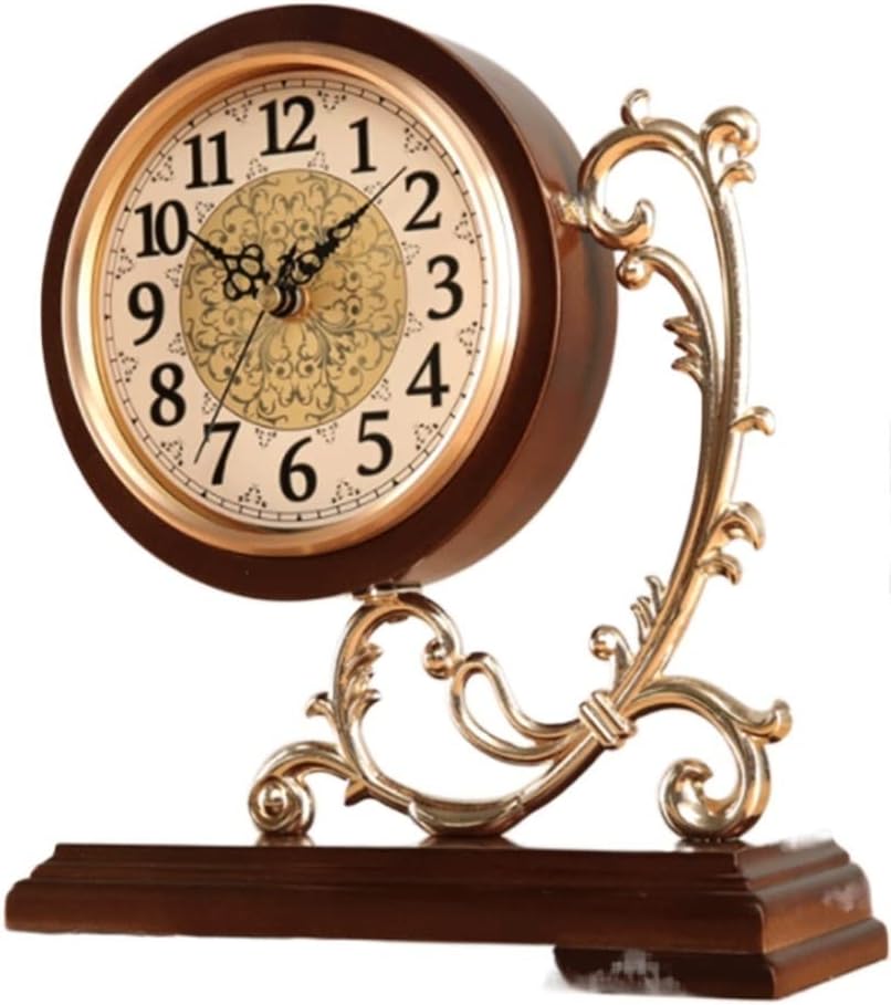 European Vintage Solid Wood Clock Living Room Household Large Silent Pendant