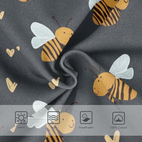 Wusikd Cute Bees Boys' Underwear Cotton Hearts Boys Briefs Soft Toddler Underwear 2T3