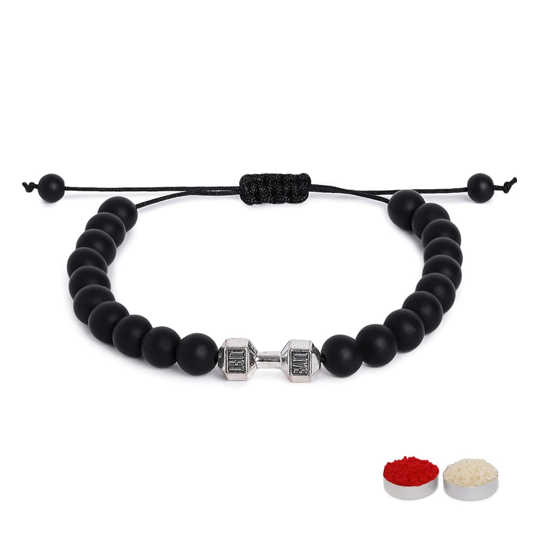 El Regalo 1pc Gymheads Dumbbell Bracelet Rakhi for Gym Lover Brother- Gym Rakhi with Roli Chawal, Rakhi Message Card in Gift Box (Silver) (B0CC8QKPD8) Amazon Price History, Amazon Price Tracker