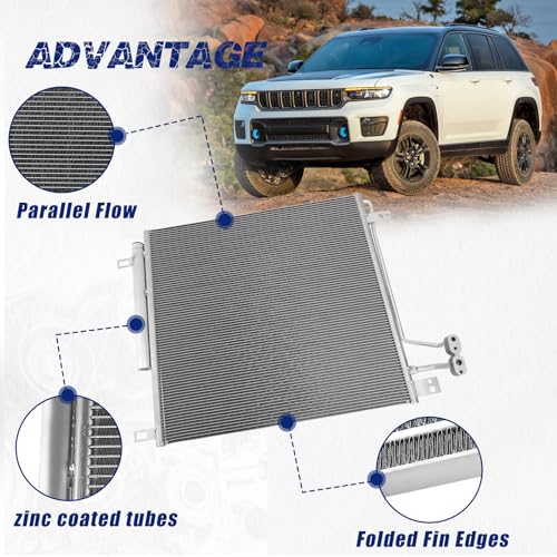 Image of Air Conditioning A /C Condenser Compatible with Jeep Grand Cherokee L 2021-2024# CH3030272, 30231, 68488313AA