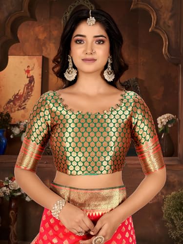 Image of Mehrang Women's Pure Kanjivaram Silk Saree Banarasi Silk Wedding Sarees for Women with Blouse Piece