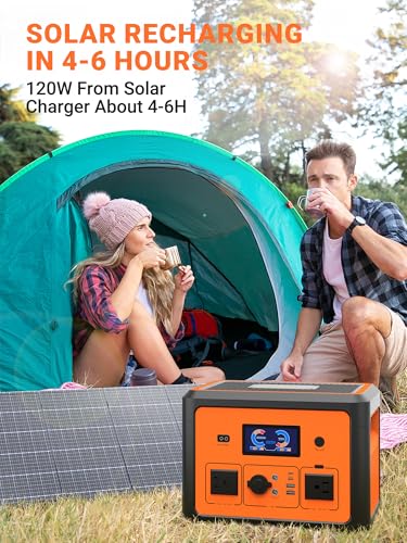 Portable Power Station 665.6Wh, Peak 1800W Solar Generator with UPS Battery Backup & Surge Protector, Portable Generator for Home Use, Camping, RV, CPAP, 10 Outlets with Bluetooth Speaker & LED Lights - Image 8