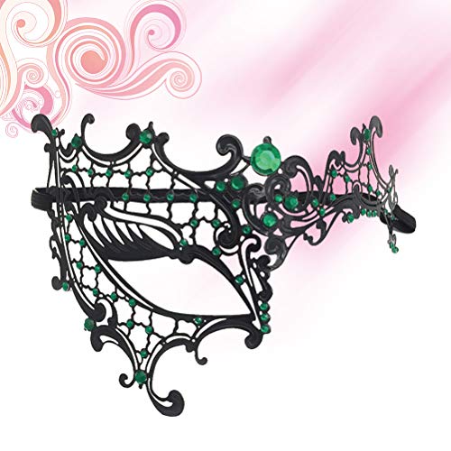 Máscara veneziana ULTNICE feminina com strass máscara de metal fantasia de festa acessório para fest