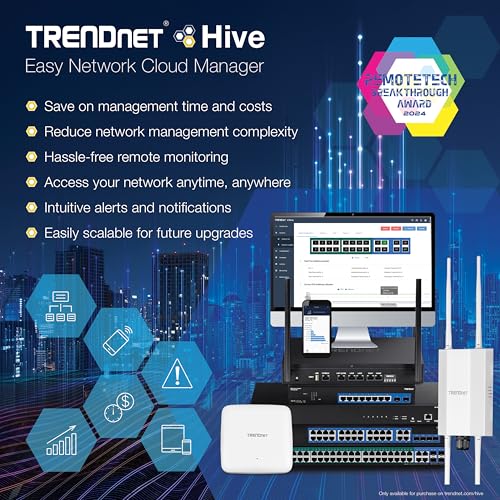 Image of TRENDnet AX1800 Dual Band WiFi 6 PoE+ Access Point, TEW-921DAP, 1201Mbps (5GHz) + 567Mbps (2.4Ghz), NDAA & TAA Compliant, MU-MIMO, Client Bridge, Supports up to WPA3 Encryption, White