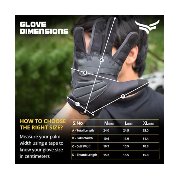 XTRIM Bike Riding Gloves for Men & Women, Full-Finger, Touchscreen Friendly, Breathable & Protective Gloves for Biking, Trekking & Outdoor Activities