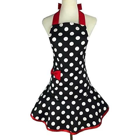 VALINK Vintage Polka Dot Kitchen Apron Cover