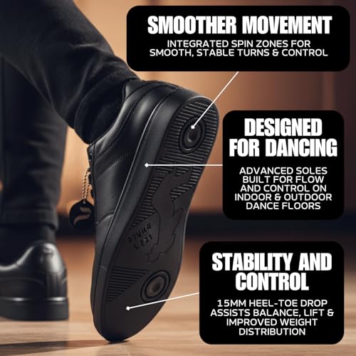 Image of Unisex Dance Sneakers Spin Sole Comfortable Men's and Women's Dance Shoes for Latin Dancing Bachata Salsa Line Dancing Swing Shuffling Hip Hop