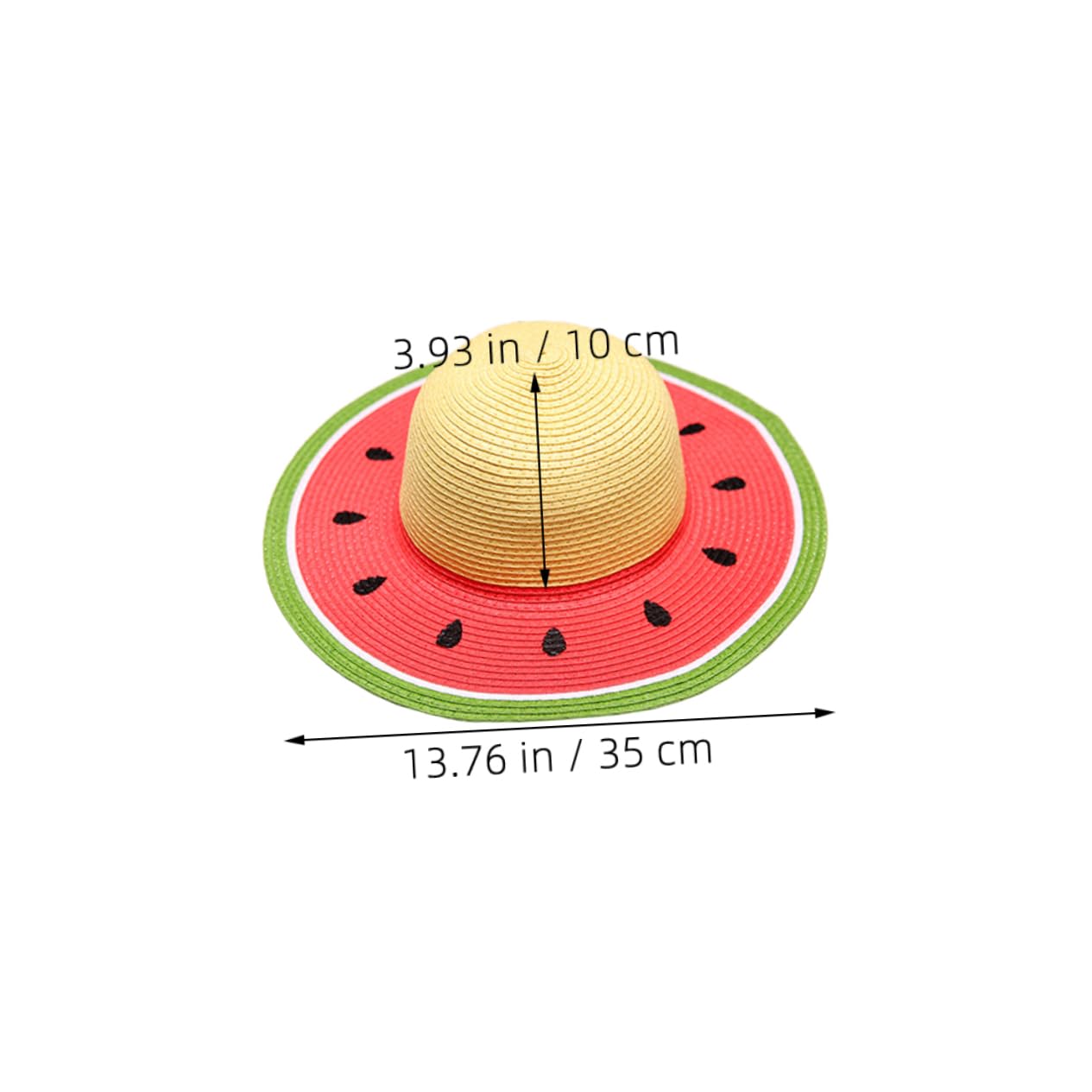 Hemobllo Sombrero Plegable y Transpirable ala Ancha Diseño de Sandía para Niña de Paja y Protección Solar Adecuado para Verano, Playa, Senderismo para Niños