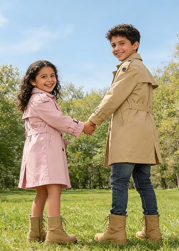 Image of Cromoncent Kids Rain Jacket, Raincoats Lightweight Waterproof Trench Coat for Boys Girls