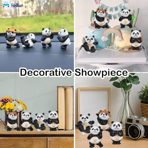 Image of FunBlast Panda Miniature Figurines - Decorative Showpiece, Gift for Him /Her, Diwali Deepwali New Year Home Decor, Bedroom, Living Room, Office, Table, Car Dashboard (Style-C)