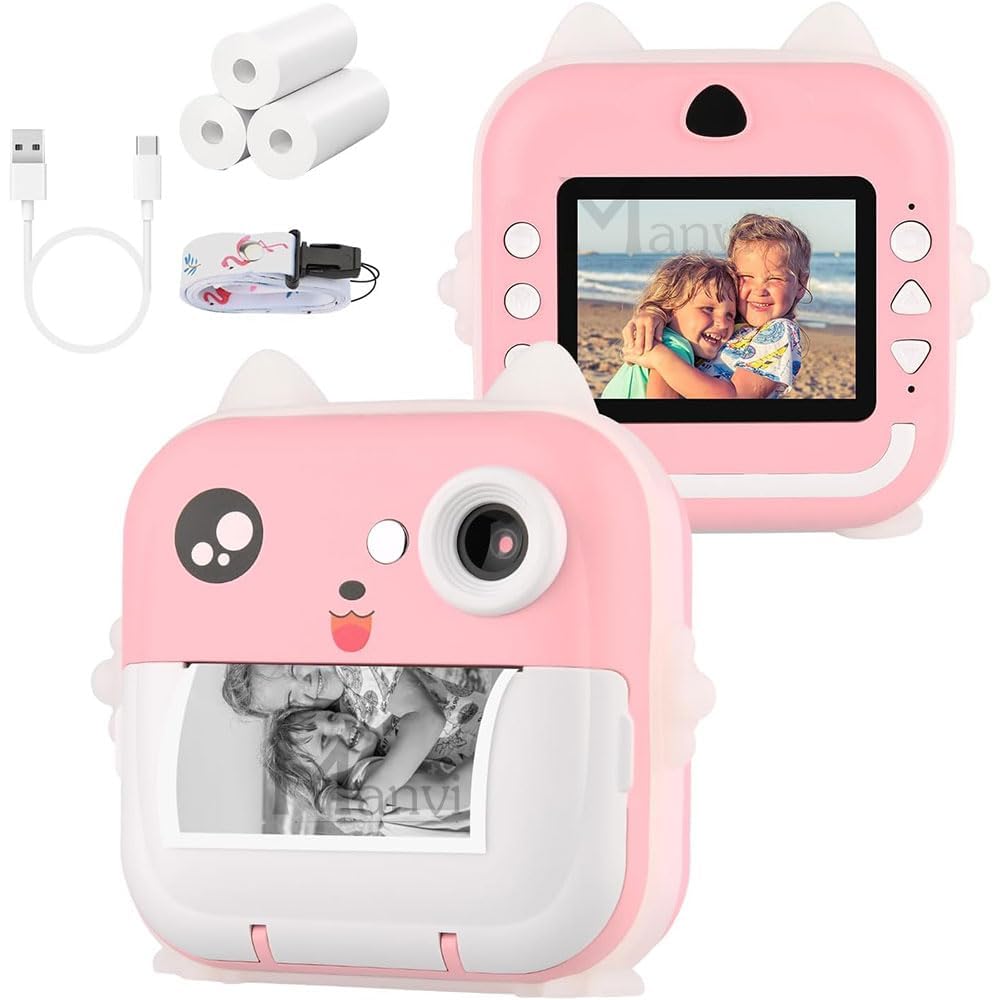 Instant Print Camera for Kids, 48 MP Photo & 1080P HD Video Recoding with BT Connectivity, 2 in 1 Instant Photo & Printer for Photography/Receipts/Notes/Lists/Label/Memo/QR Codes (Pink)-image-38