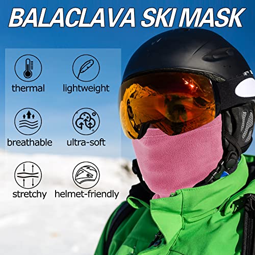 Oliumt Fleece Balaclava Ski Mask For Men&Women,Warm/Breathable/Stretchy/Lightweight,For Skiing/Snowboarding/Motorcycling Rose Red #TOP1