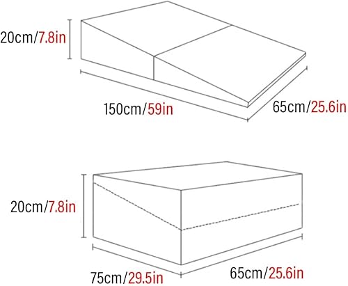 Miniatura 2 de Almohada de cuña extra anchalarga para dormir, ancianosadultosembarazadas de espuma viscoelástica plegable para poscirugía, verde y reflujo ácido