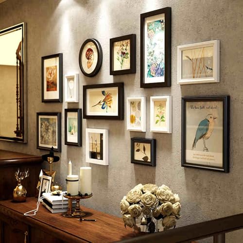 Juego de marcos de fotos de madera maciza para escaleras, fácil de instalar, decora tu espacio, duradero, ideal para escaleras y decoración del hogar