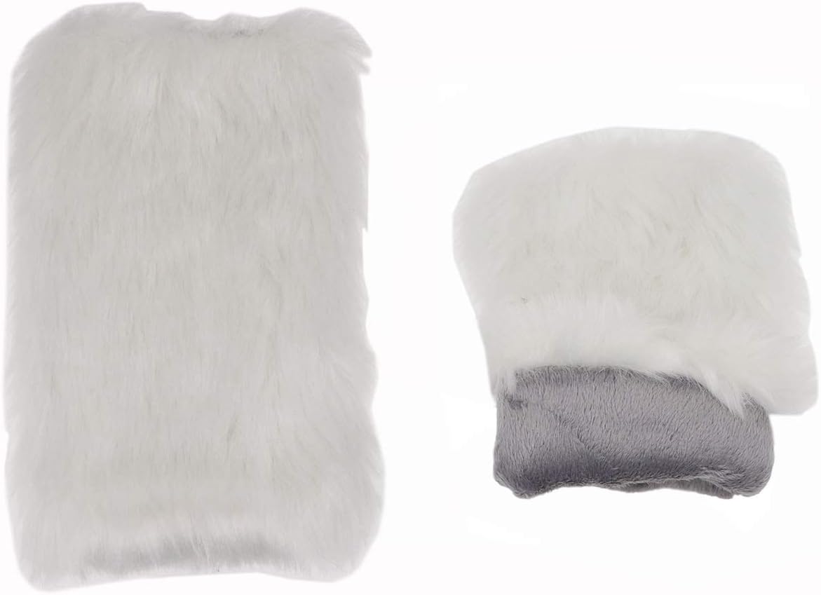 Newfancy Women Winter Furry Mittens Faux Fur Warm Soft Fingerless Half Finger Arm Warmer Gloves - Image 3