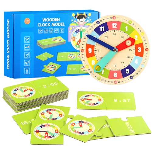 Beinup Lernuhr Kinder,Lernspiel Uhr,Holzspielzeug Lernuhr Kinder...