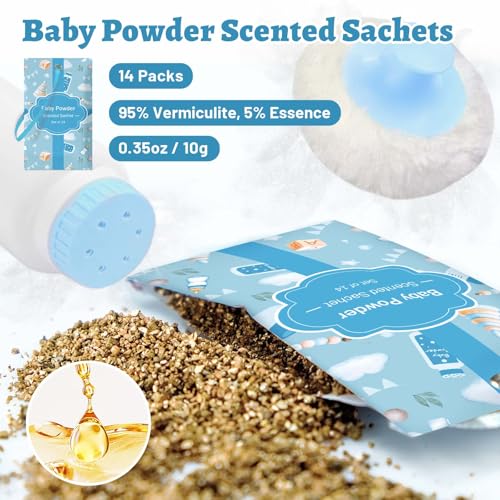Image of STRN Scented Sachets for Drawer and Closet, Baby Powder Scent 14 Packs | Long-Lasting Sachets, Small Space Air Freshener for Wardrobes