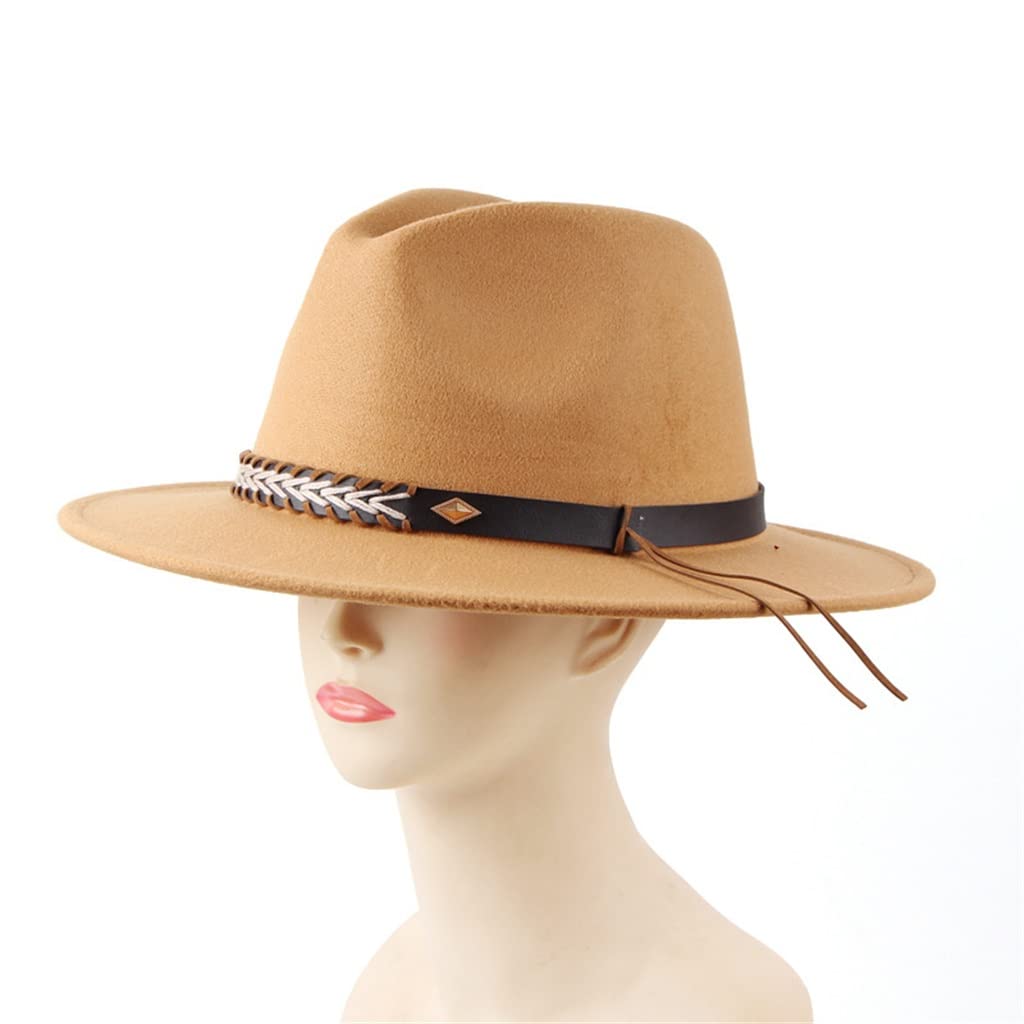 Mannen vrouwen cowboy hoed western cap brede zonnehoed winter rijden cap, Kaki, M