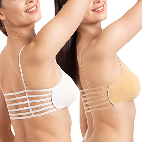 Tweens Women's Polycotton Padded Wire Free Tube Bra Bra White Deal