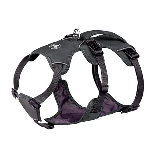 Yongtaiペットベスト、ハイビジ安全ベスト 犬用, 調節可能な犬用ハーネス、オレンジ、丈夫なナイロン素材、反射素材付き、アウトドア用 (グレー, L胸囲81-107首周り59-75cm)