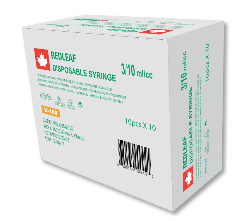 100 Stück 0.3ml/cc 29g x13mm Kunststoff Multiple Uses Messwerkzeuge U100, 100U03M2913
