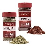 Eastanbul Spice Buddies Dried Mint Leaves 2.1oz + Sumac Spice Powder 6.4oz, Dried Peppermint Leaves and Sumac Seasoning for Mediterranean & Middle Eastern Dishes, Turkish Sumac and Dry Mint