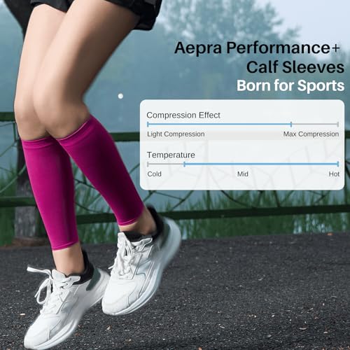 aepra Waden Kompression – Kompressionsärmel Sport Laufen – Unisex Schwarz/Pink