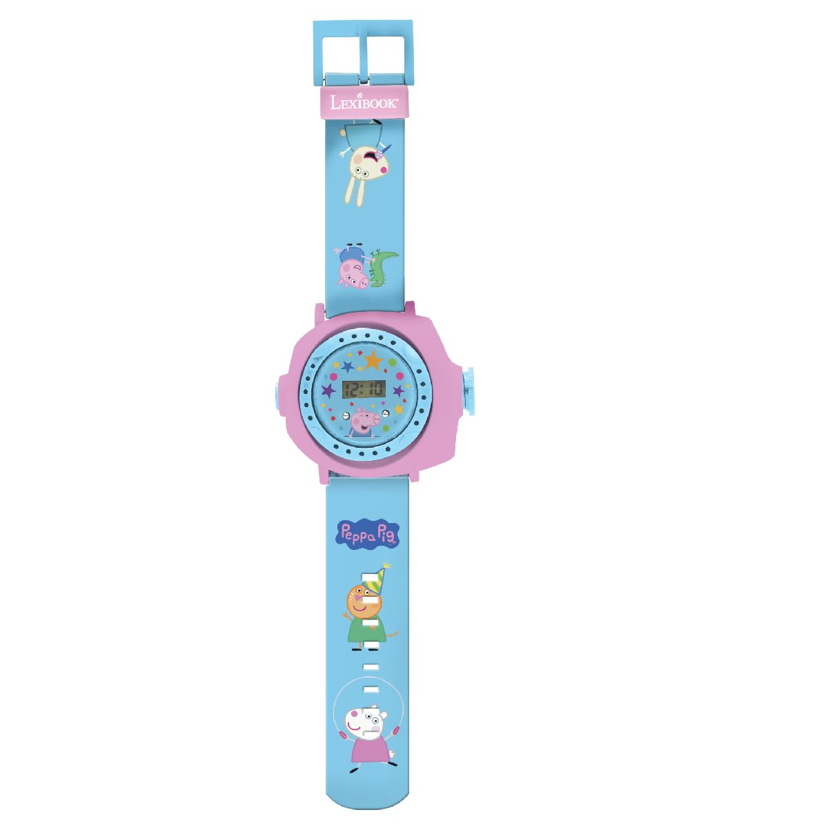 Lexibook, Peppa Pig Adjustable Projection Watch with 20 Peppa Pig Images Digital Screen for Kids DMW050PPLXB