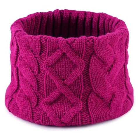 JANGANNSA Winter Kids Scarf Warm Children Neck Warmer Reversible Boys Girls Knitted Scarves (Rose Red) Cover