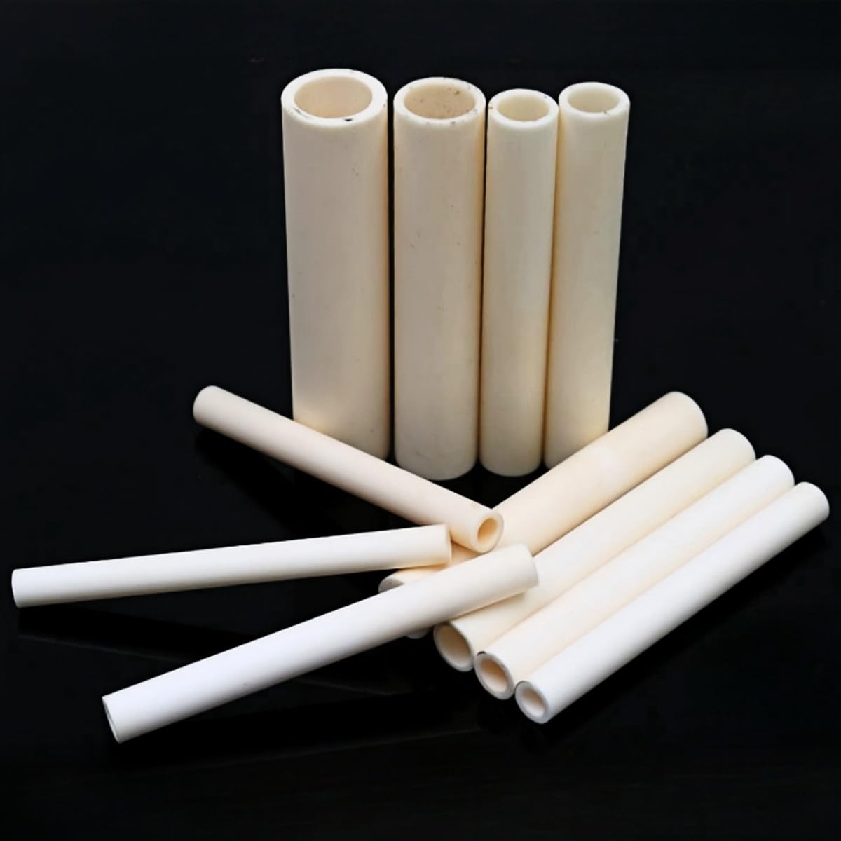 Aluminiumoxid-Keramikrohr – Al₂O ≥ 99 %, isoliertes Hohlrohr für wissenschaftliche Forschung, 100 mm Länge, 10 Stück (6 mm x 9 mm)