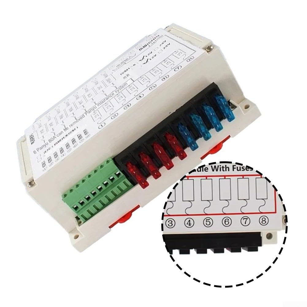 12V 30A Pannello Interruttore Con Scatola Fusibili a 8 Canali Per Camper Camper Barca Controllo DC Bianco