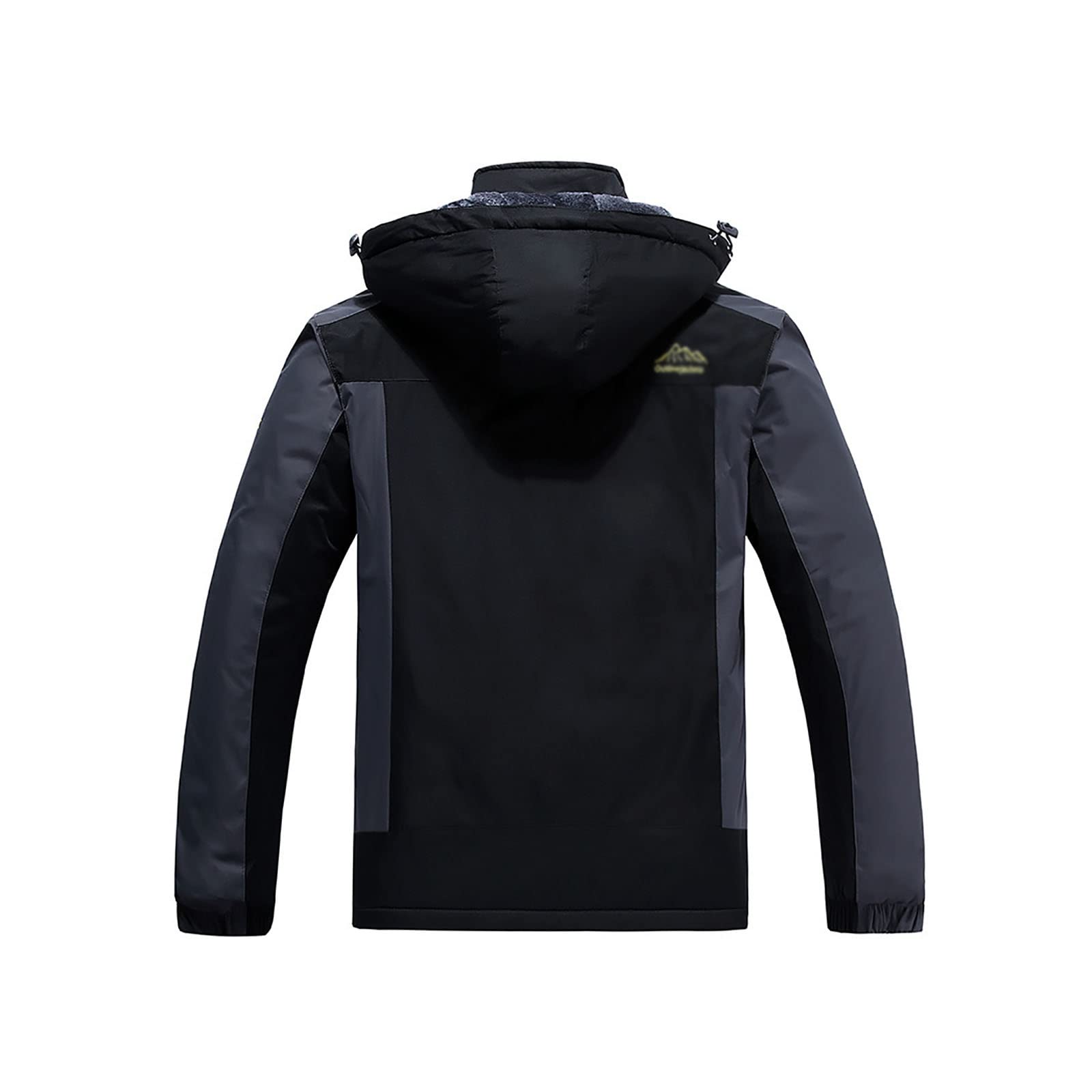 CLSQLXYJZC Chaqueta a prueba de viento para exteriores, forro polar impermeable de invierno, chaqueta de montaña ligera para senderismo, para chaquetas de pesca de caza con capucha extraíble informal