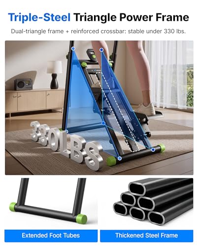 Image of MERACH Stair Stepper for Home Gym Exercise, New Version Stairmaster for Full-Body Workout, Compact Folding Stair Climber with Extended Step Range, Adjustable Handlebar /Pedal