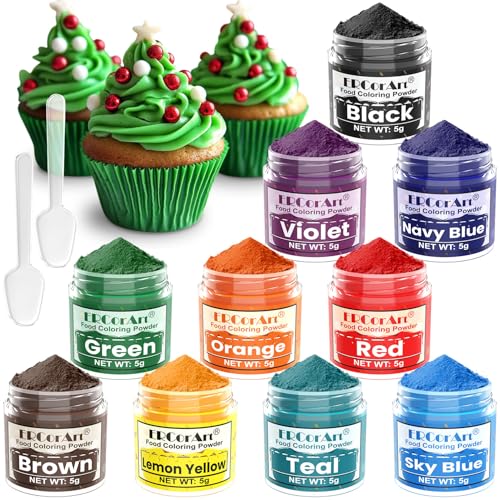 Image of Food Coloring Powder - ERCorArt 10 Vivid Colors Powder Food Dye, Highly Concentrated Flavorless Food Coloring for Baking, Frosting, Cake Decorating, Icing, Cookies, Slime - 5g /Bottle
