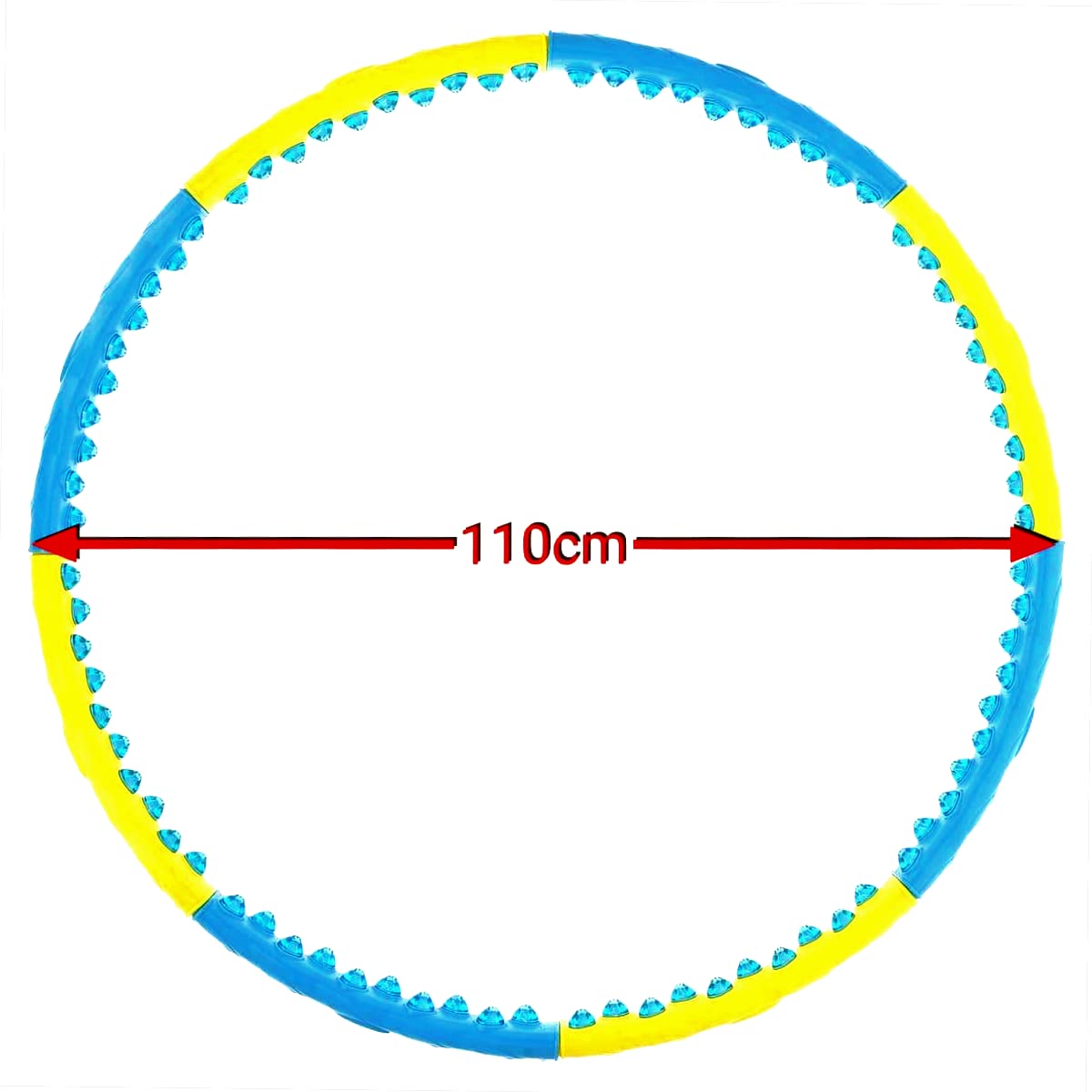 HMS Hula Hoop Reifen mit Massagenoppen und Magneten | Erwachsene Hoop für Gewichtsreduktion | Durchmesser 110cm I Fitness Trainingsgerät Bauchtrainer