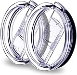KETAR 2 pack Universal 30 oz tumbler Lids with Sliding closure spill proof & Splash Resistant replacement perfect fit for RTIC, Yeti, Ozark trail rambler and other double wall steel cups