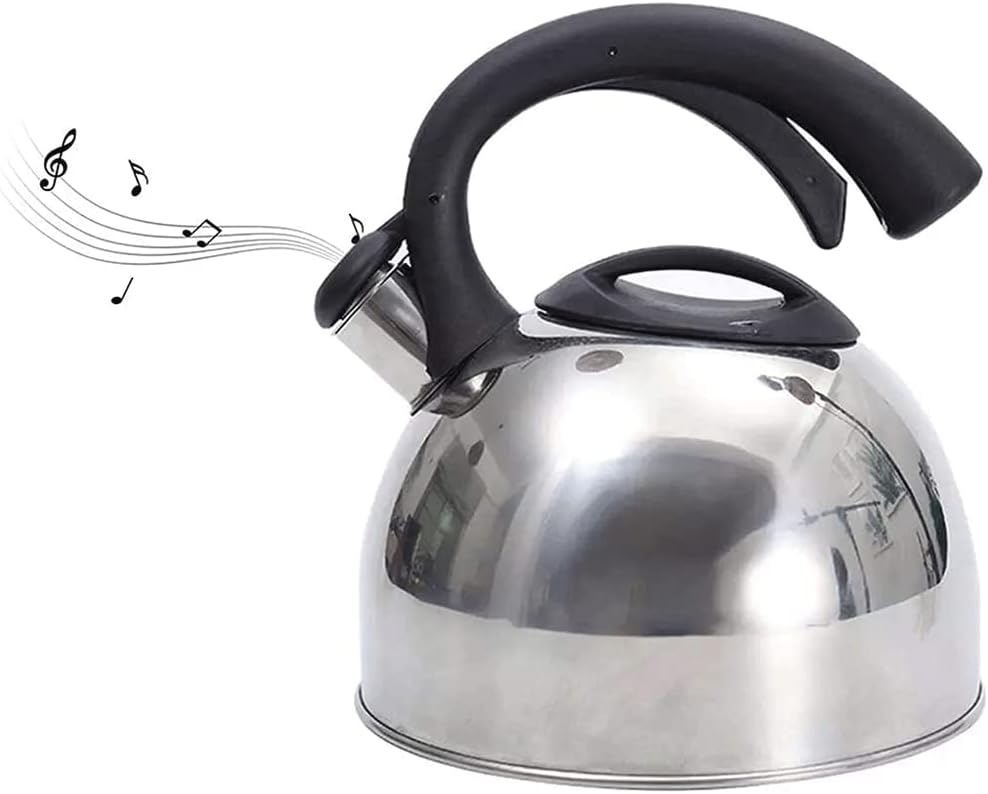 LIOONS Food Grade Tea Kettle Household Kettle Creative Stainless Steel Teapot with Anti-Scald Handle Whistle Teakettle Large Capacity Tea Kettles 3l Tea Pot