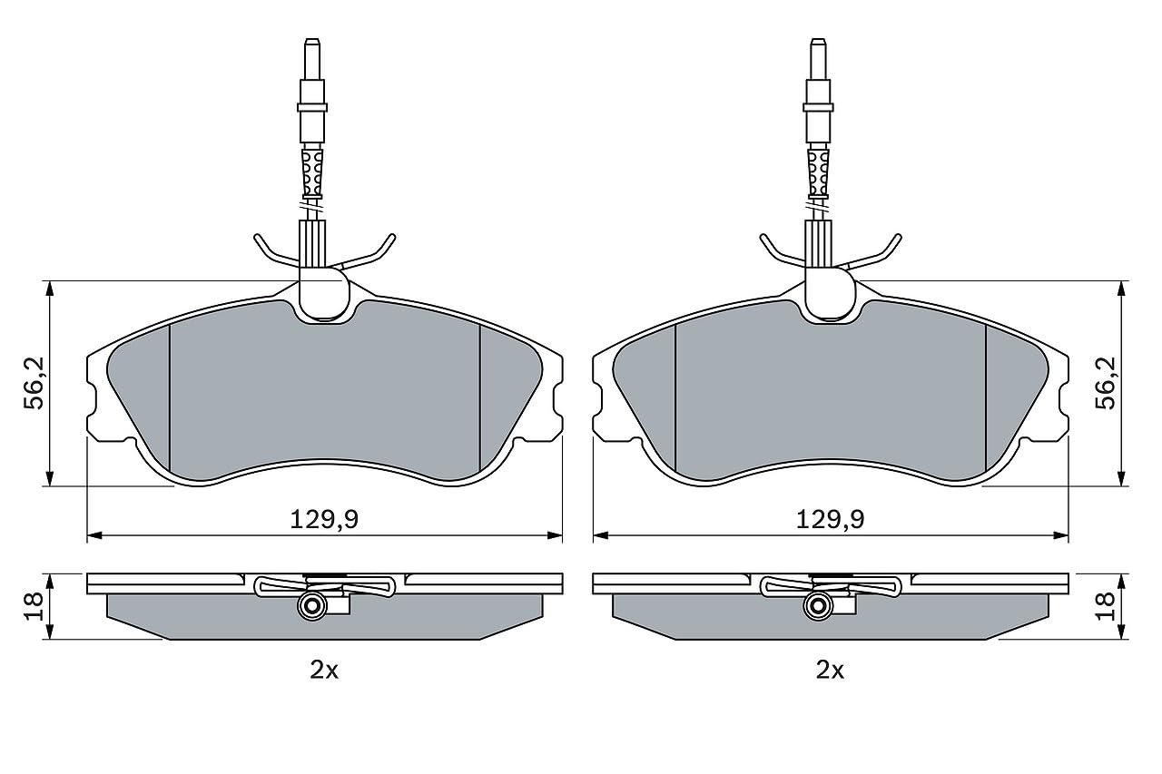 Bosch BP103 - Pastillas de Freno Delanteras para Coche - 4 Pastillas