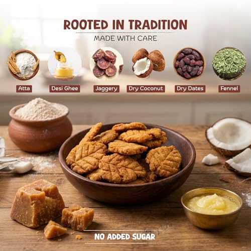 Image of Bihar Swad Traditional Thekua (250g) | Authentic Bihari Sweet Snack | Made with Pure Desi Ghee & Jaggery | Crispy Homemade Style Thekua | No Added Preservatives