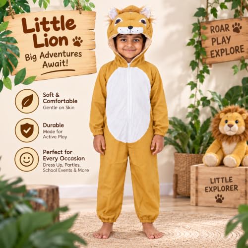 Image of Animal Costume for Kids | Plush Fancy Dress Costume for Boys & Girls |School Fancy Dress, Annual Day, Jungle Theme, Role Play, Halloween & Birthday Party