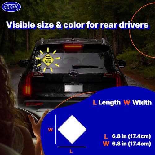 Placa adhesiva para coche bebé a bordo GEEKBEAR amarillo impermeable 6