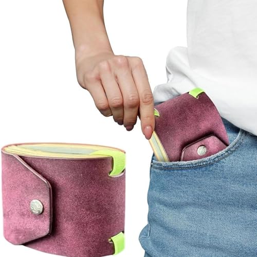 The Cash Wrap Wallet, Cash Wallets for Women, Leather Money Wallet Organizer, Handy Purse Bands with Magnetic Clasp (Green)3
