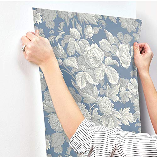 York Wallcoverings French Antique Floral Removable Wallpaper, Wedgwood Blue/Gray/White, Kc1845 #TOP5