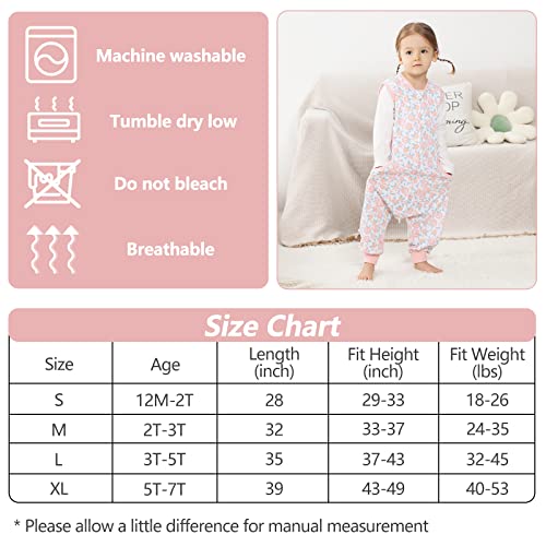 Homeal Sleep Sack With Legs,Summer Toddler Sleep Sacks 2T-3T,Toddler Light Wearable Blanket Baby,Light Weighted Sleep Sack Baby For Early Walkers,12Months-7T #TOP2