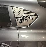 Xinghe 2pcs for Subaru CrossTrek XV 2018-2023 Rear Side Window American Flag Decal, Matte Black USA