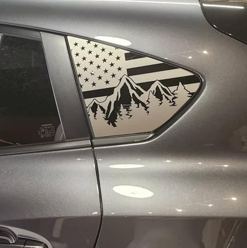 Xinghe 2Pcs For Subaru Crosstrek Xv 2018-2023 Rear Side Window American Flag Decal, Matte Black Usa Flag Decal Sticker, Patriotic Decal For Car (For Subaru Crosstrek Xv 2018-2023, Matte Black Mountain) #TOP4